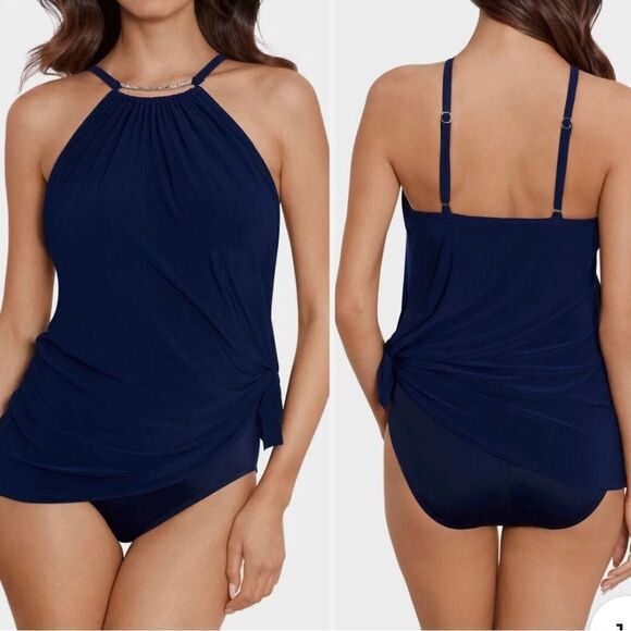 Magicsuit Parker One Piece Swim Dress Navy Blue 10 - Picture 1 of 10